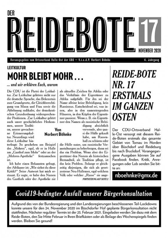 Reidebote: Ausgabe November 2020