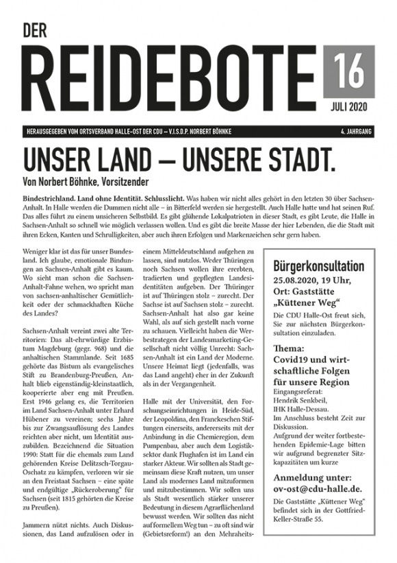 Reidebote: Ausgabe Juli 2020