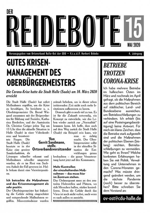 Reidebote: Ausgabe Mai 2020